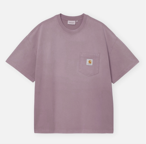 Camiseta Carhartt WIP Hudson Pocket - Daphne (chalk wash)