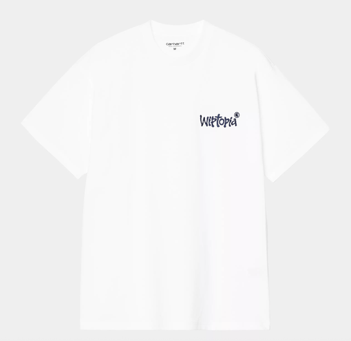 Camiseta Carhartt WIP Wiptopia Script - White/Blue