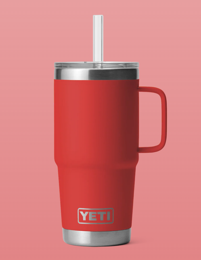 Taza con Pajita Yeti Rambler 25 oz (739 ml) - Rescue Red