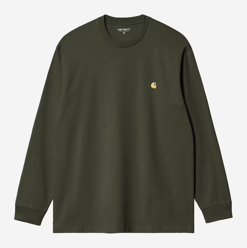 Camiseta Carhartt WIP L/S Chase - Olive/Gold