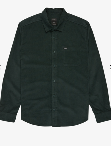 Camisa De Pana Rvca Freeman Cord - Hunter Green