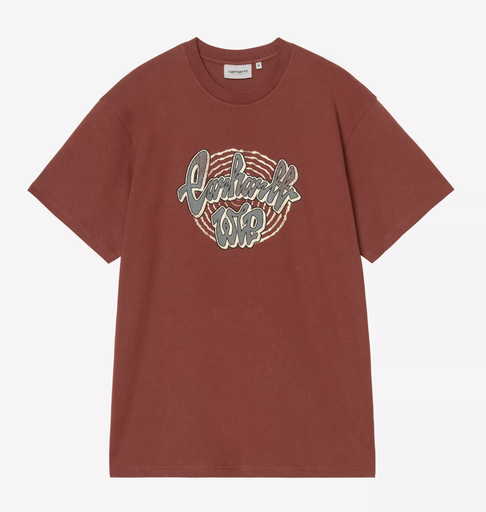 Camiseta Carhartt WIP Chedda - Dark Brick (Heavy stone wash)