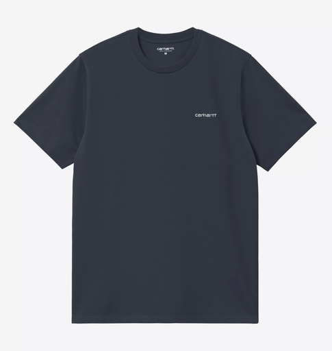 Camiseta Carhartt WIP Script Embroidery - Deep Night/White