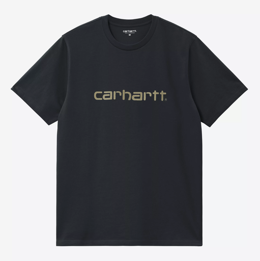 Camiseta Carhartt WIP Script - Deep Night/Gentle Green