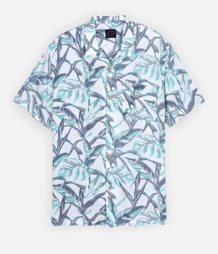 Camisa Manga Corta Oxbow Tropics - Off White