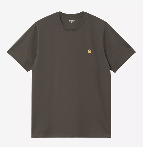 Camiseta Carhartt WIP Chase - Shungite/Gold