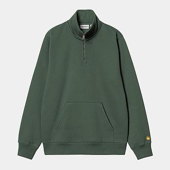 Sudadera con Media Cremallera Chase Neck Zip - Sycamore Tree/Gold