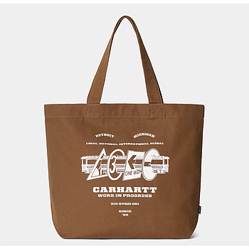 Bolso Carhartt Wip Canvas Graphic Tote Large - Runaway Print/Hamilton Brown
