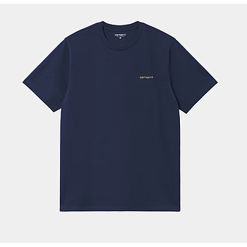 Camiseta Carhartt WIP Script Embroidery - Ink/Air Yellow