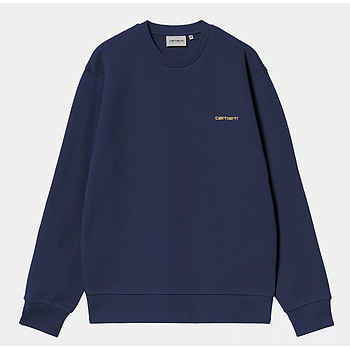 Sudadera Carhartt WIP Script Embroidery - Ink/Air Yellow